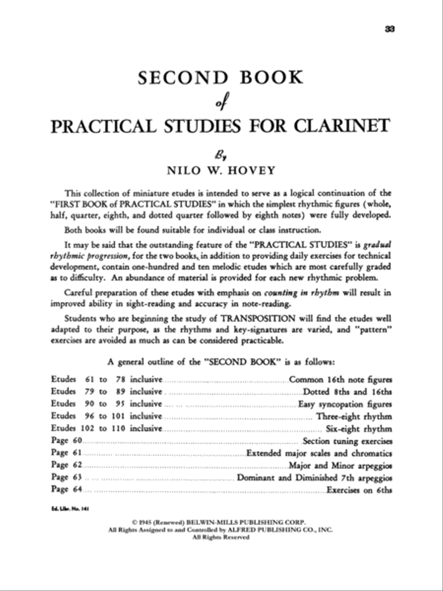 Practical Studies for Clarinet, Book 2