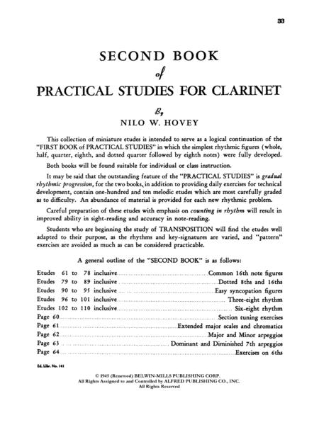 Practical Studies for Clarinet, Book 2