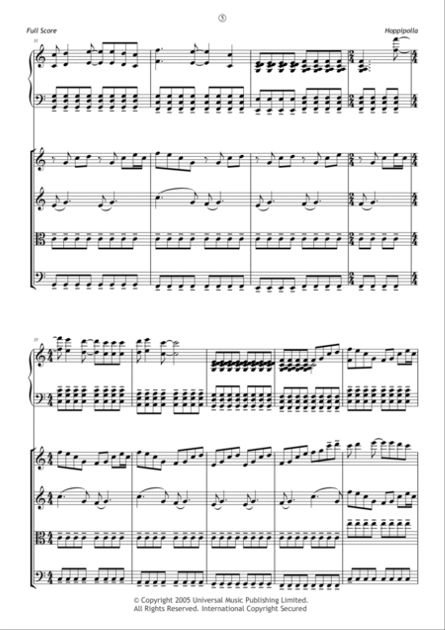 Hoppipolla Piano Quintet scores gallery preview page 5