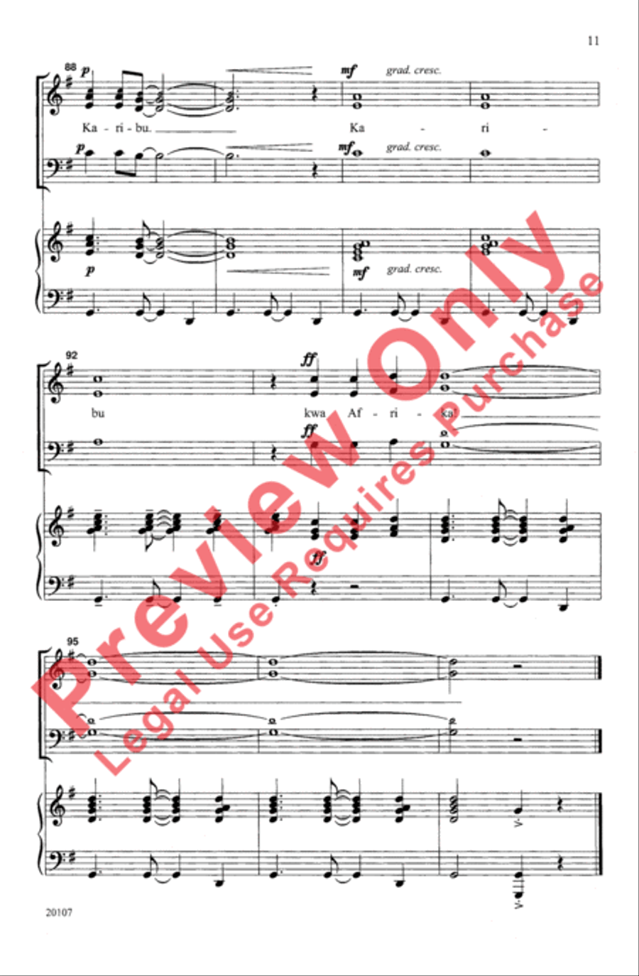 Jambo, Karibu Kwa Afrika 3-Part scores gallery preview page 11