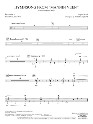 Hymnsong from "Mannin Veen" (arr. Robert Longfield) - Percussion 1