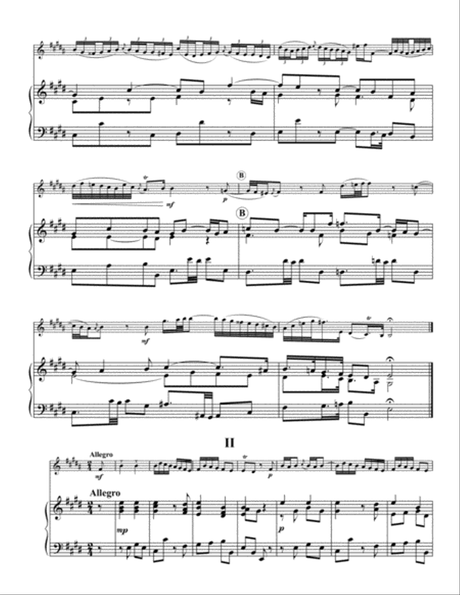 Sonata in E Major, BWV 1035 Piano Accompaniment scores gallery preview page 3
