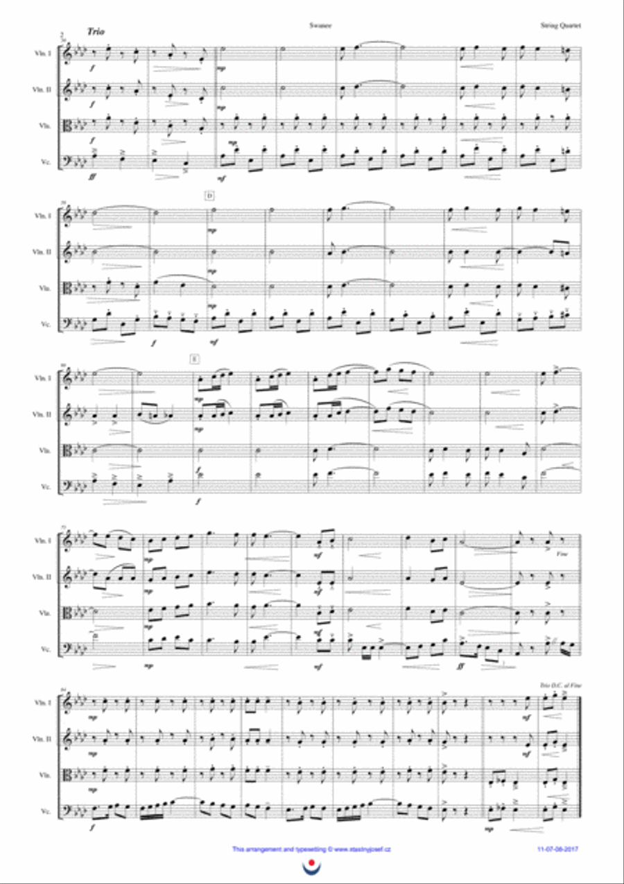Roll Out The Barrel String Quartet scores gallery preview page 2