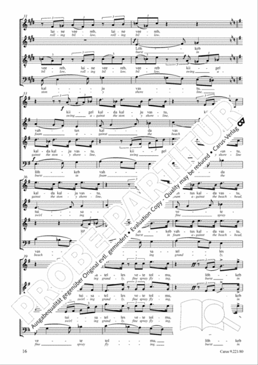 Veljo Tormis: Three soongs from the Epos (Kalevipoeg) Choir scores gallery preview page 17