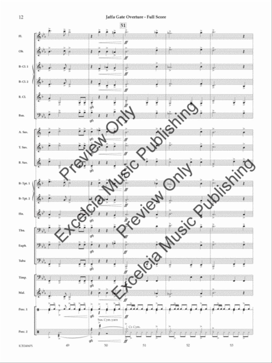 Jaffa Gate Overture (Score) Concert Band scores gallery preview page 13