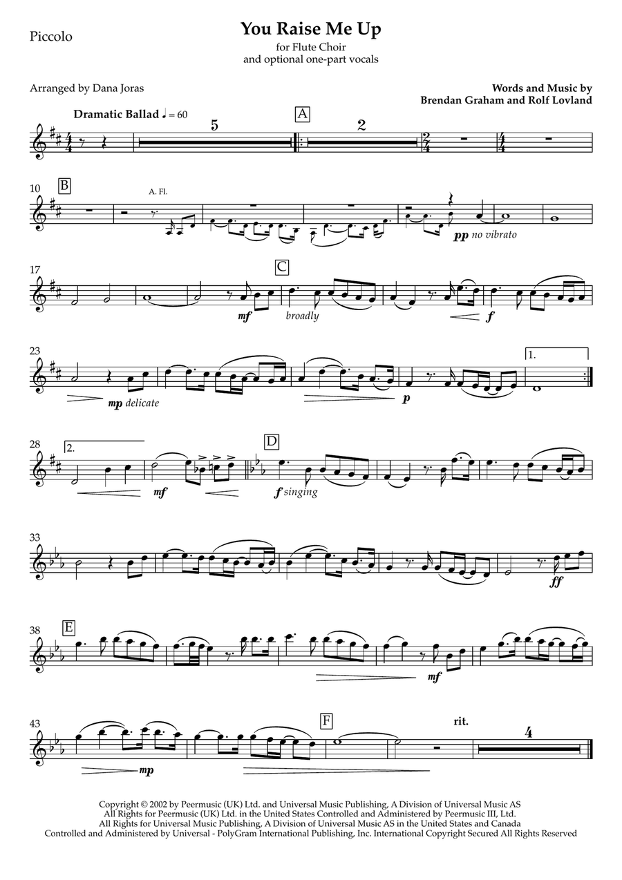 You Raise Me Up Flute Choir scores gallery preview page 6