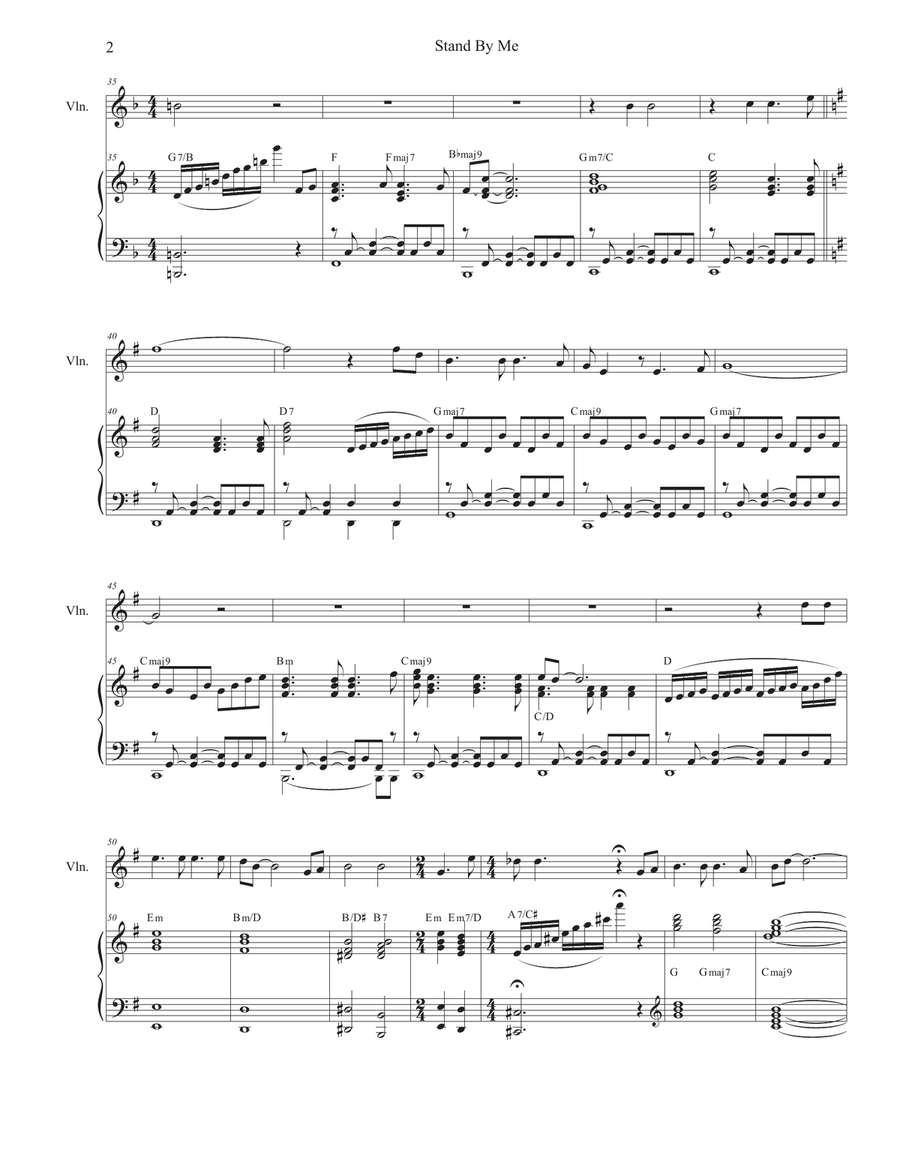 Stand By Me (Violin solo and Piano) Violin Solo scores gallery preview page 2
