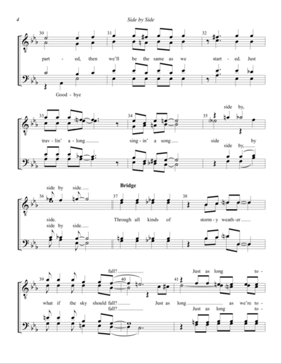 Side By Side (arr. Tom Gentry) TTBB scores gallery preview page 4