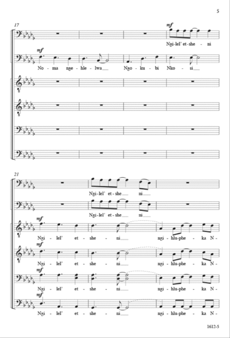 Mangisondele Nkosi Yam - TTBB octavo TTBB scores gallery preview page 4