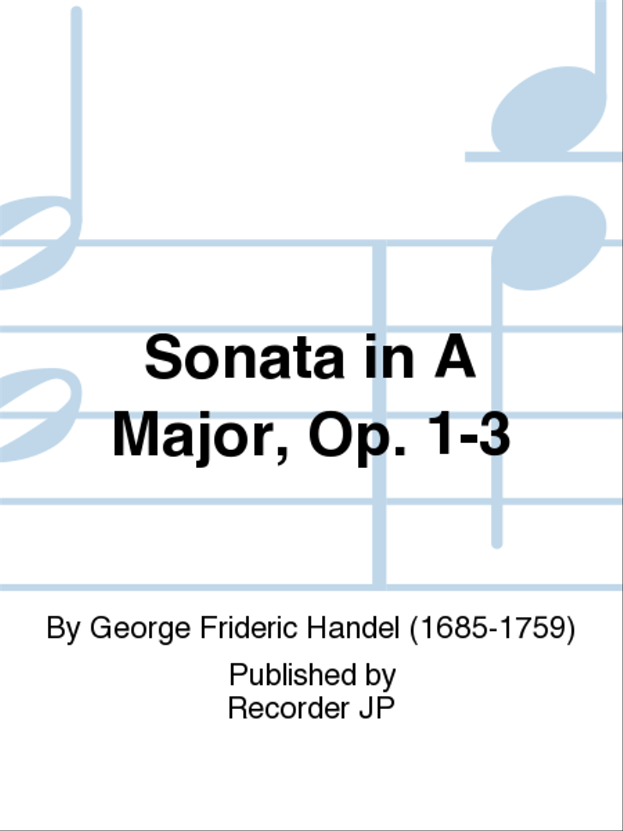 Sonata in A Major, Op. 1-3 Violin scores gallery preview page 1