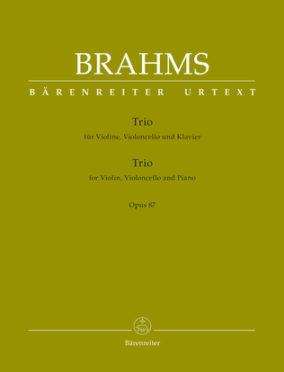 Book cover for Trio for Violin, Violoncello and Piano op. 87