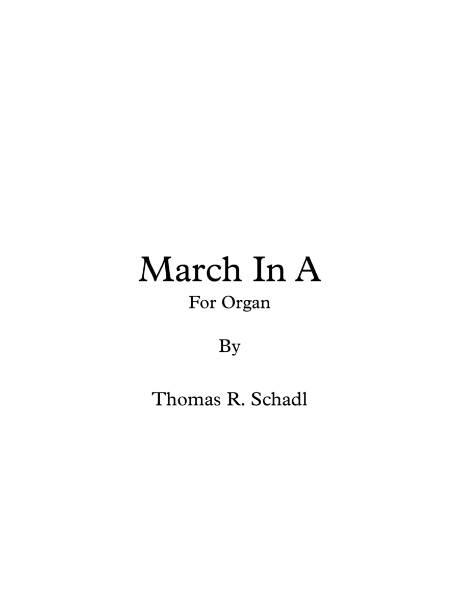 March In A For Organ