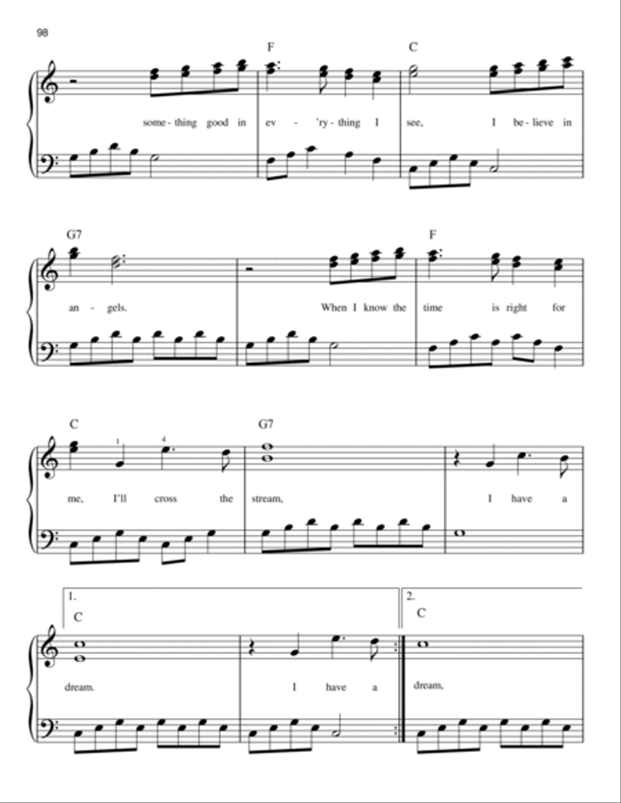 I Have A Dream I Have A Dream Easy Piano scores gallery preview page 3