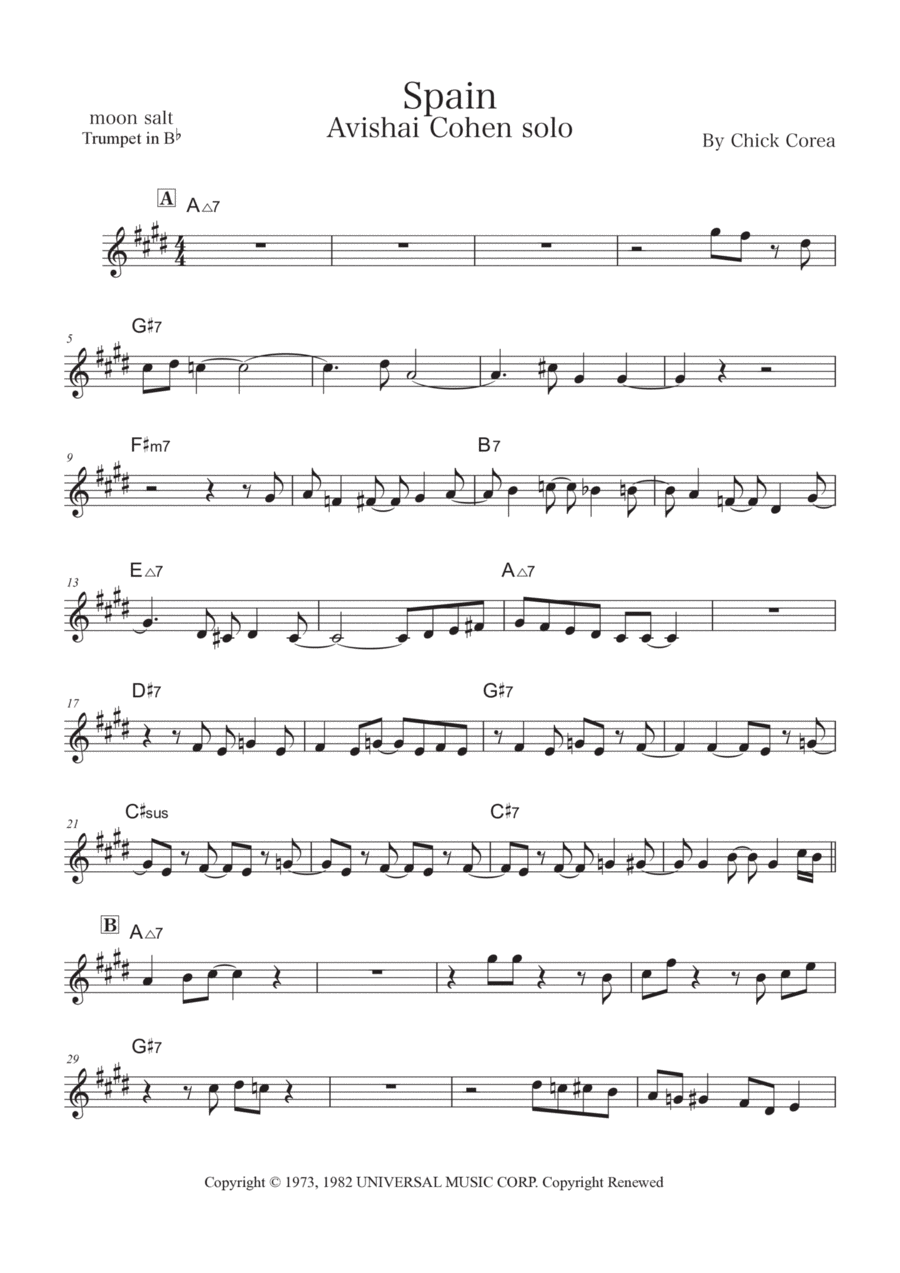 Spain B-Flat Trumpet scores gallery preview page 1