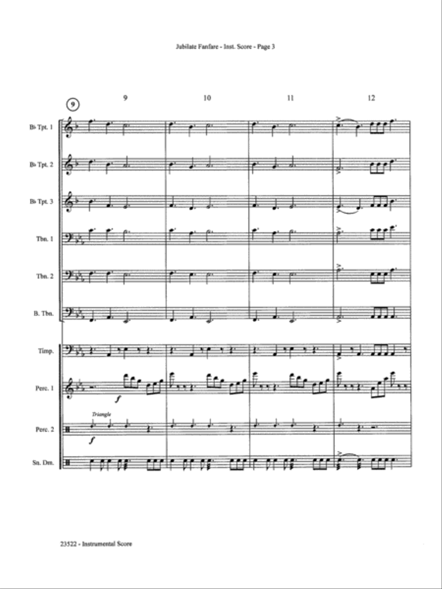 Jubilate Fanfare: Score Jubilate Fanfare: Score Score scores gallery preview page 3