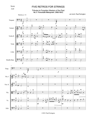 RETRO STUDY No. 5 "Tribute to Forgotten Masters" [Franciszek Walczynski] for String Orchestra