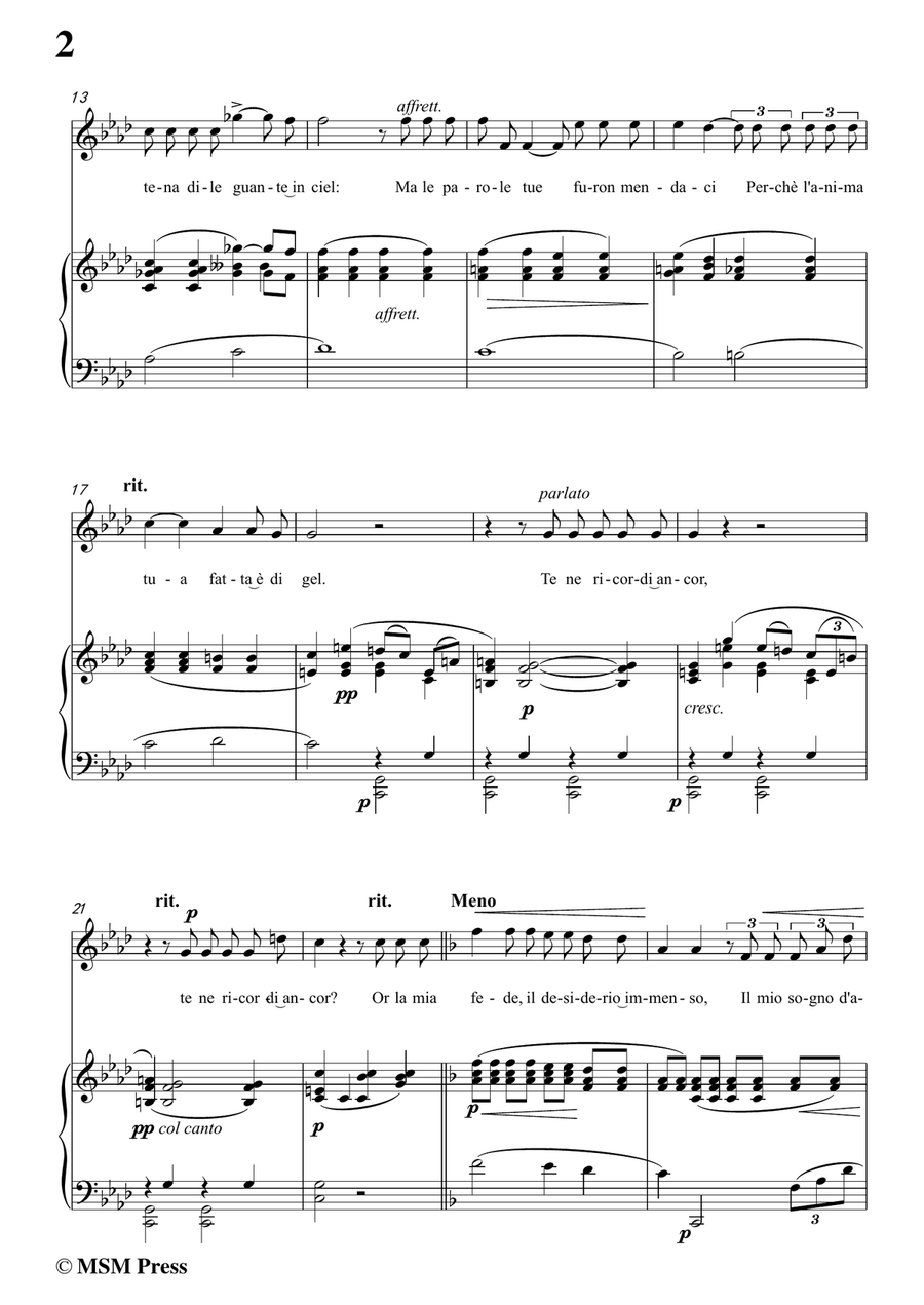 Tosti-Non t'amo più! In f minor,for Voice and Piano Piano, Vocal scores gallery preview page 4