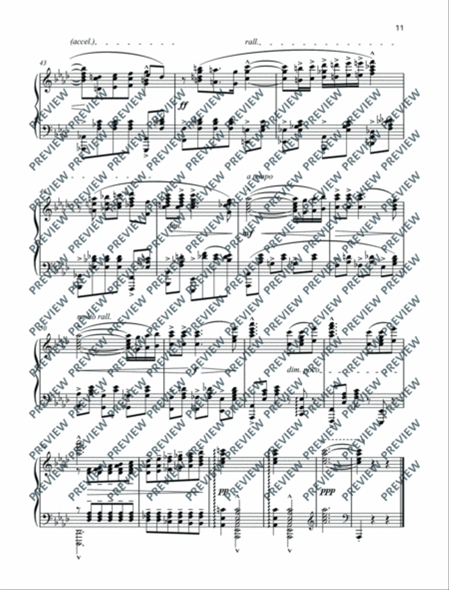 Three Fours Piano Solo scores gallery preview page 12