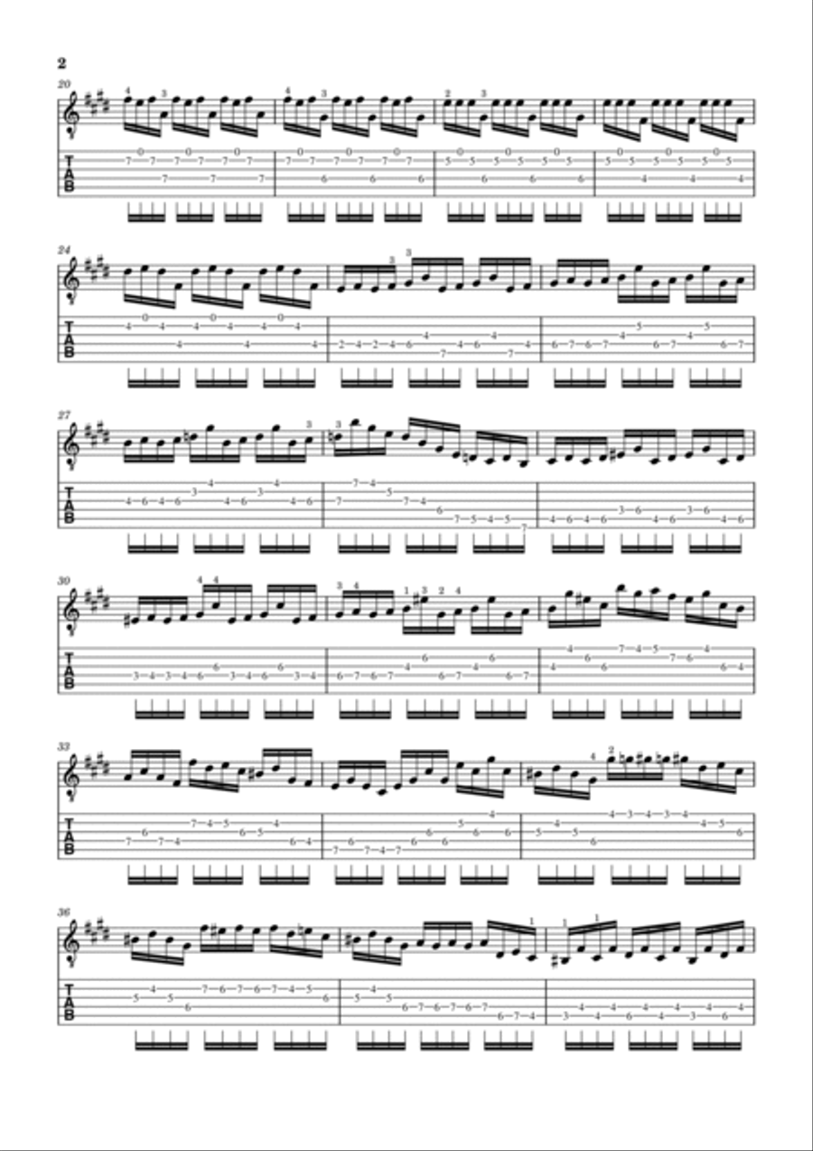 J.S. Bach: Prelude (Violin Partita in E Major BWV 1006) Adaptation for Electric Guitar Violin scores gallery preview page 2