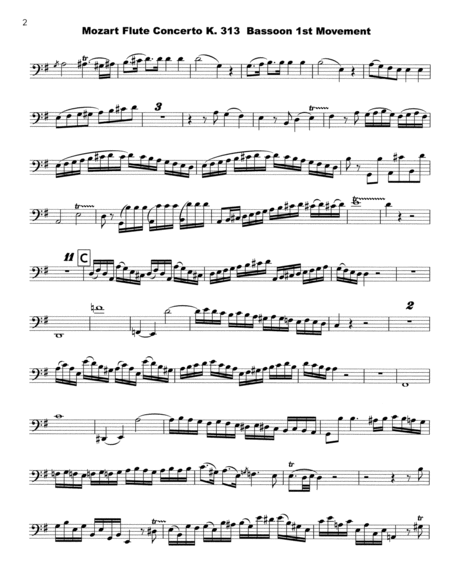 Mozart Flute Concerto op. 313 for Bassoon