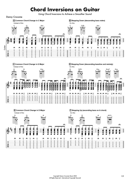 Chord Inversions on Guitar (Using Chord Inversions to Achieve a Smoother Sound) image number null