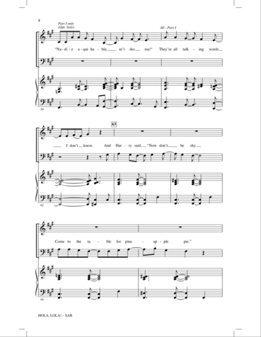 Hola, Lola! 3-Part scores gallery preview page 7