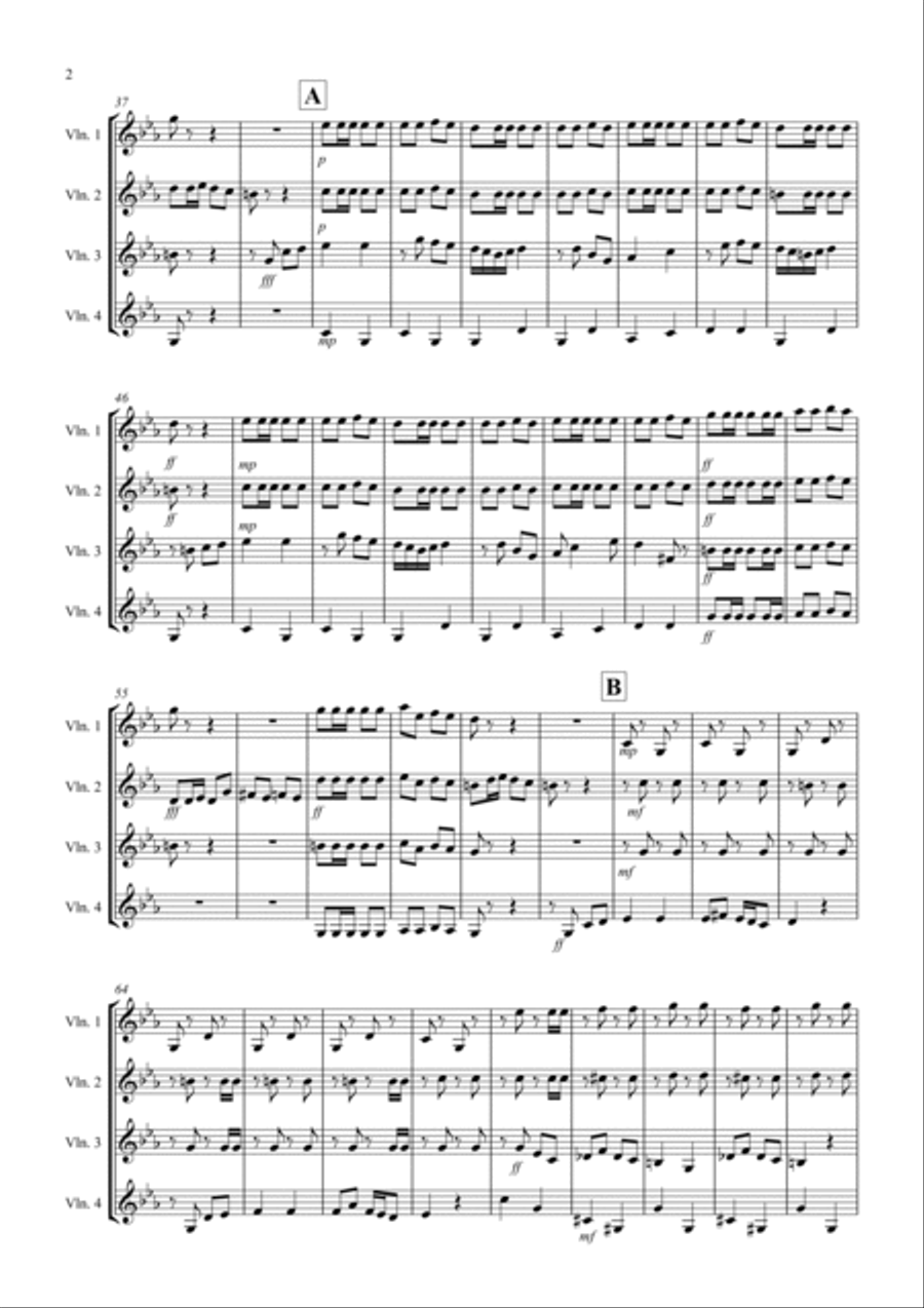 Flamenco Fantastico! for Violin Quartet Small Ensemble scores gallery preview page 2