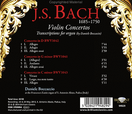 Violin Concertos: Transcription
