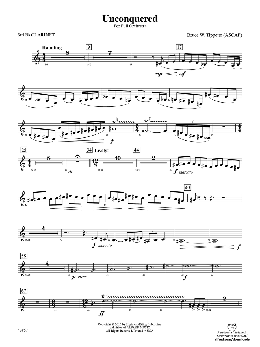 Unconquered: 3rd B-flat Clarinet