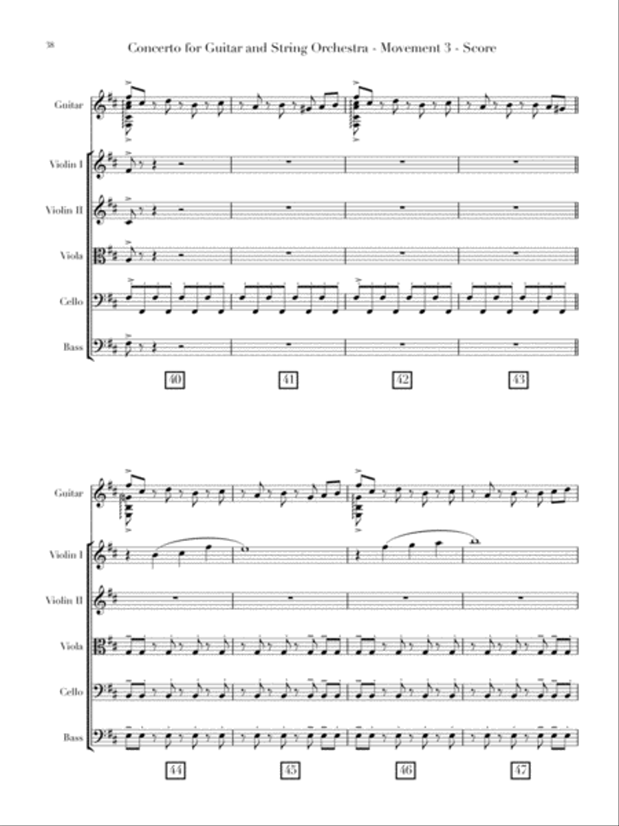 Concerto for Guitar and String Orchestra String Orchestra scores gallery preview page 6