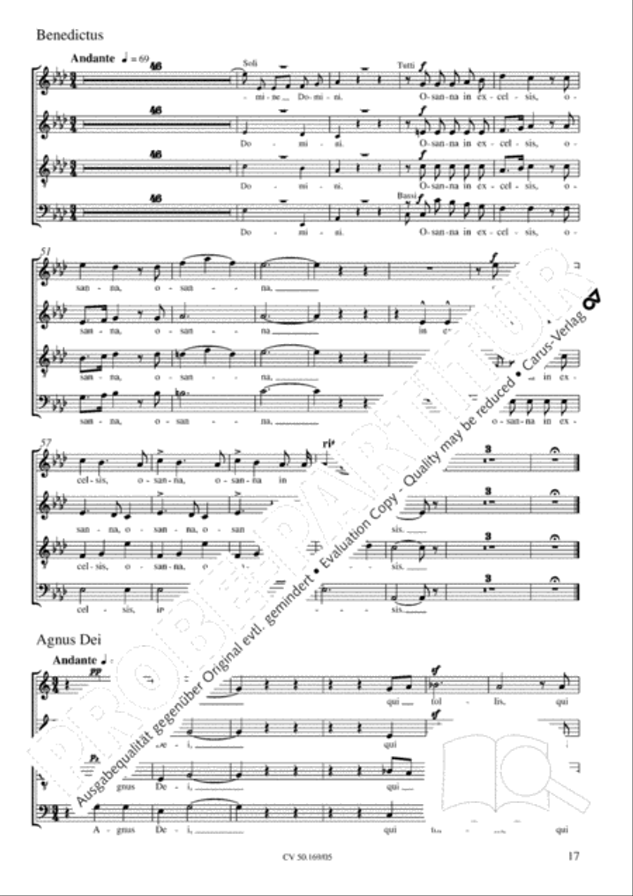 Mass in C Major 4-Part scores gallery preview page 18
