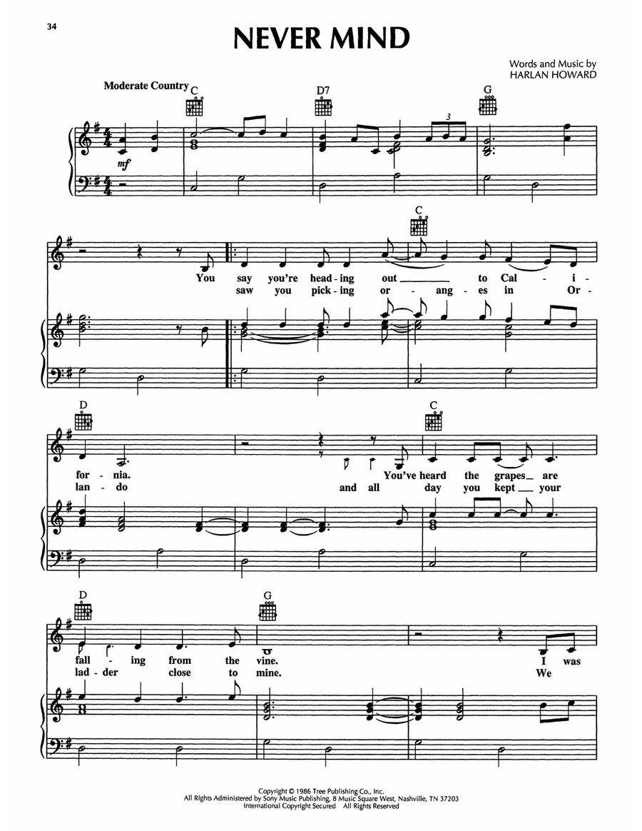 Never Mind (from The Firm) Piano Solo scores gallery preview page 1
