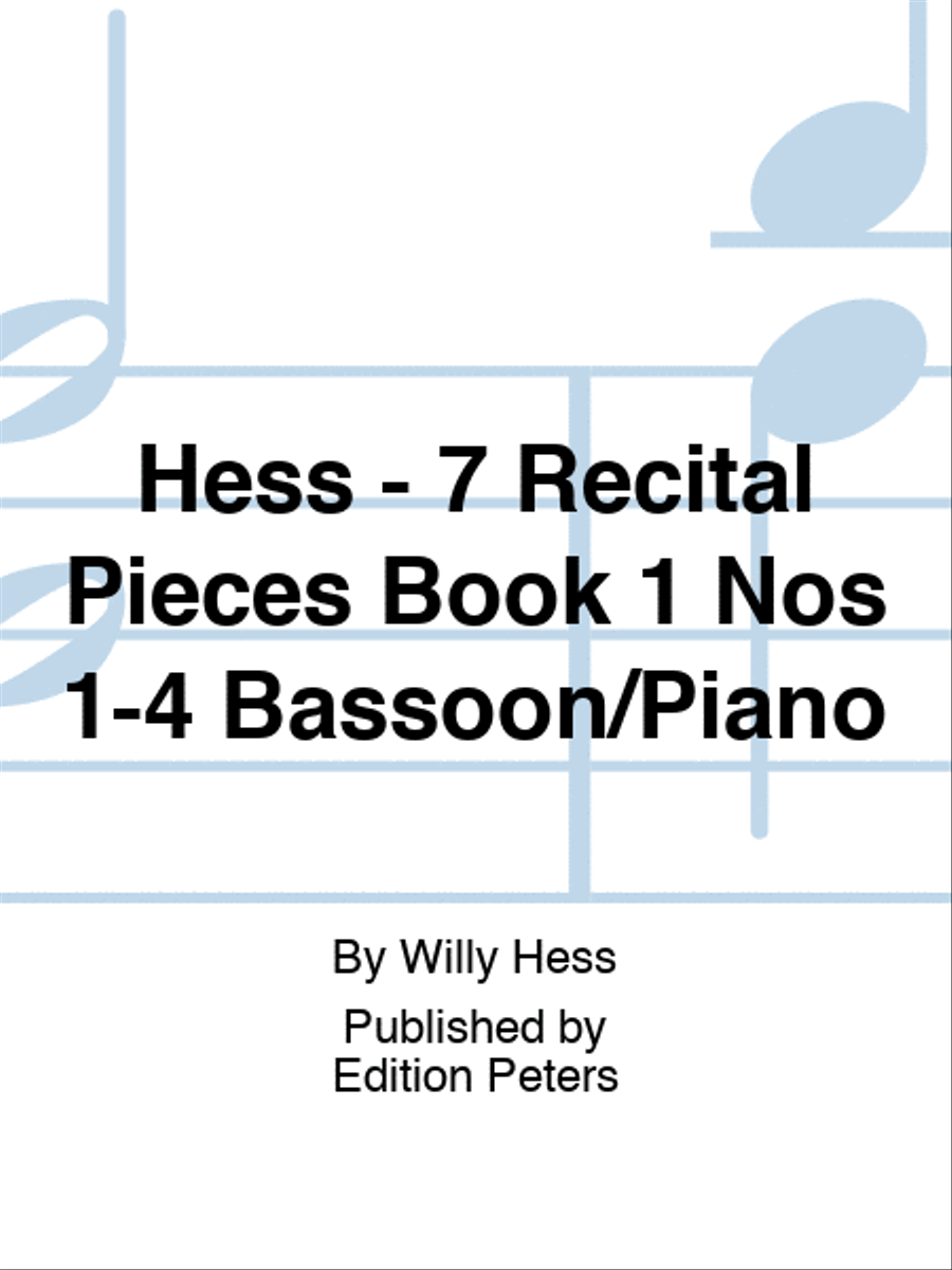 Hess - 7 Recital Pieces Book 1 Nos 1-4 Bassoon/Piano Bassoon Solo scores gallery preview page 1