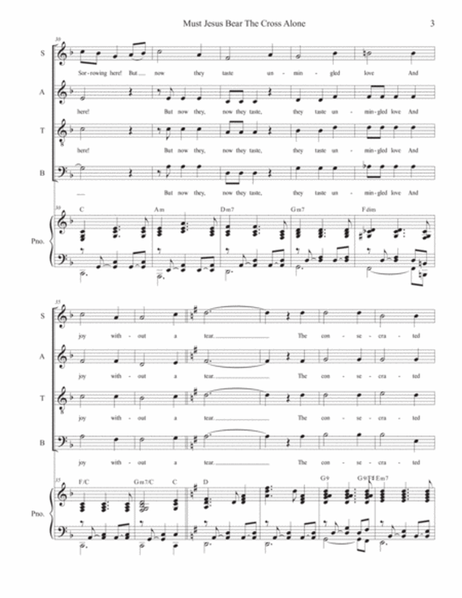 Must Jesus Bear The Cross Alone (SATB) image number null