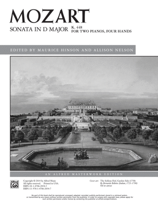 Book cover for Mozart: Sonata in D Major, K. 448 - Piano Duo (2 Pianos, 4 Hands)