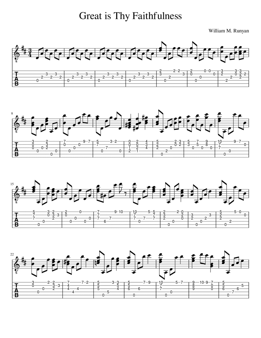 Great is Thy Faithfulness Acoustic Guitar scores gallery preview page 1