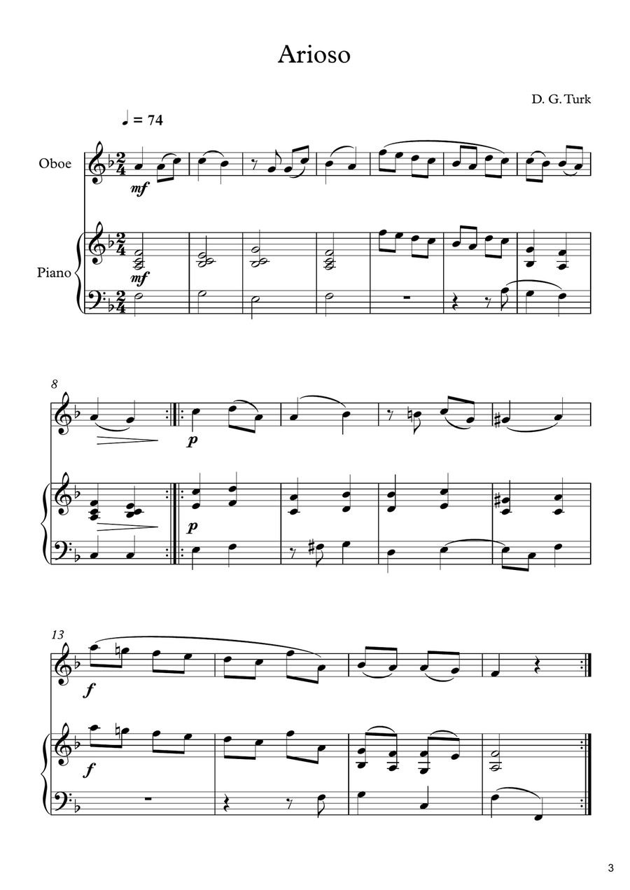 Classical oboe pieces sale