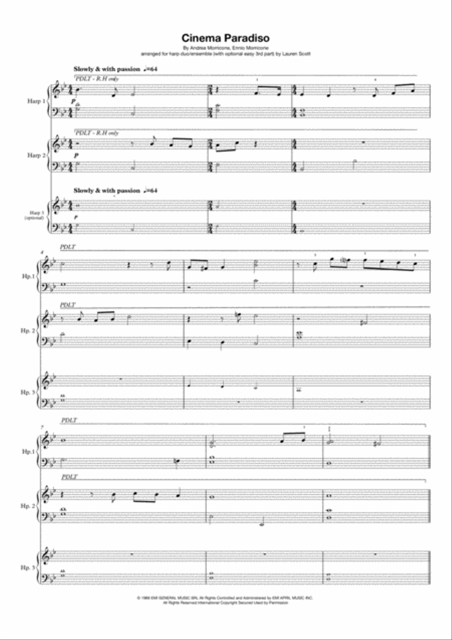 Cinema Paradiso Set of Parts scores gallery preview page 1