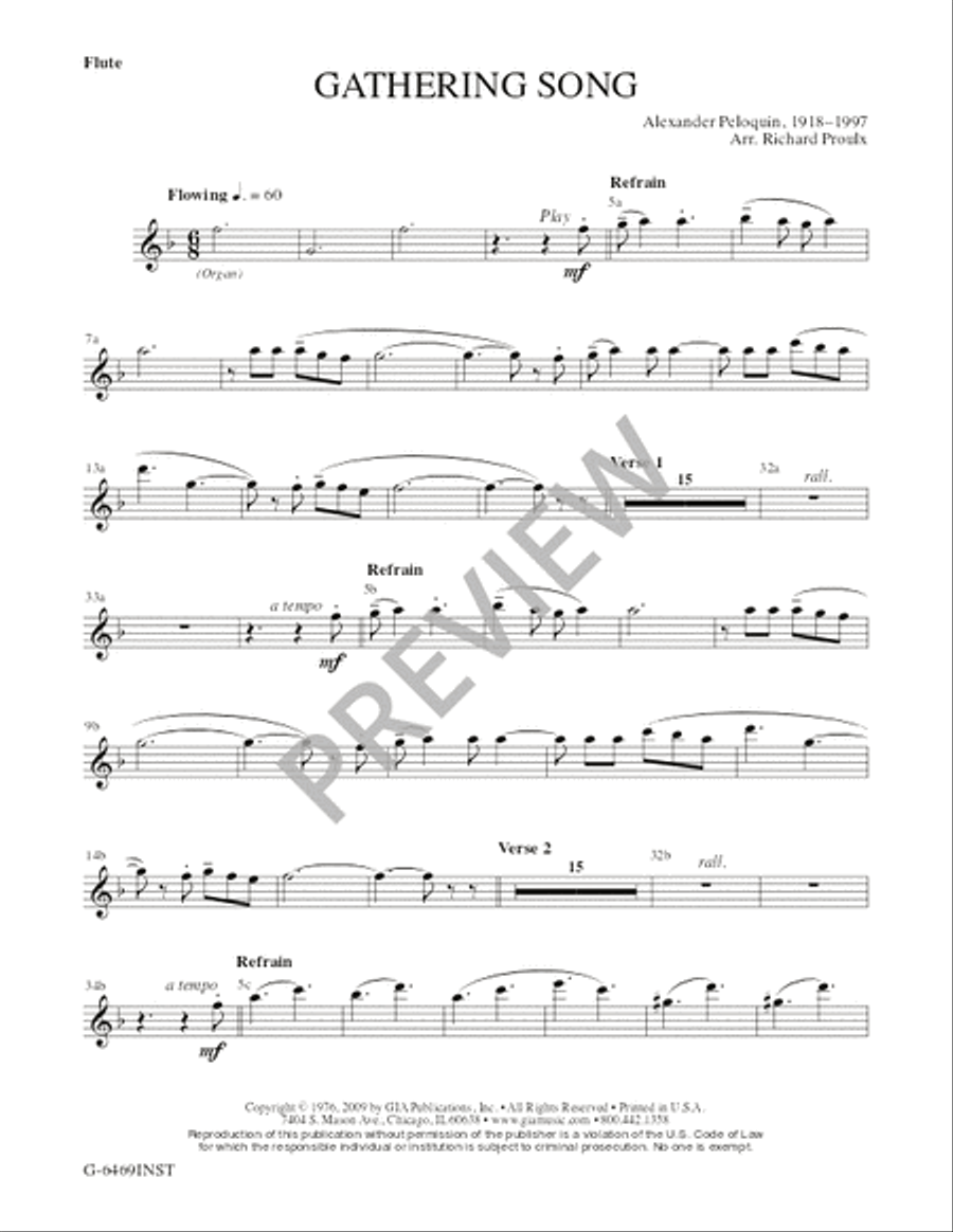 Gathering Song - Full Score and Parts Unison Choir scores gallery preview page 2