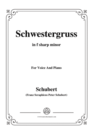 Book cover for Schubert-Schwestergruss,in f sharp minor,for Voice&Piano