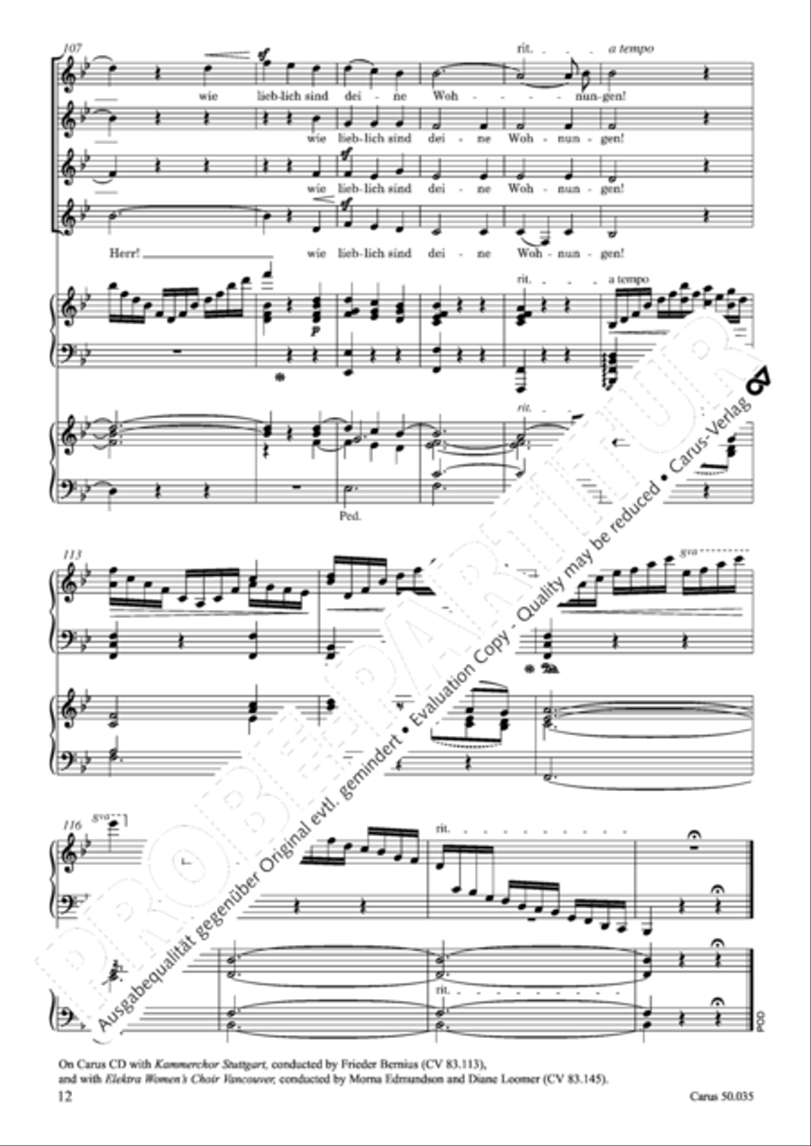 How beautiful is thy dwelling place (Wie lieblich sind deine Wohnungen) SSAA scores gallery preview page 13