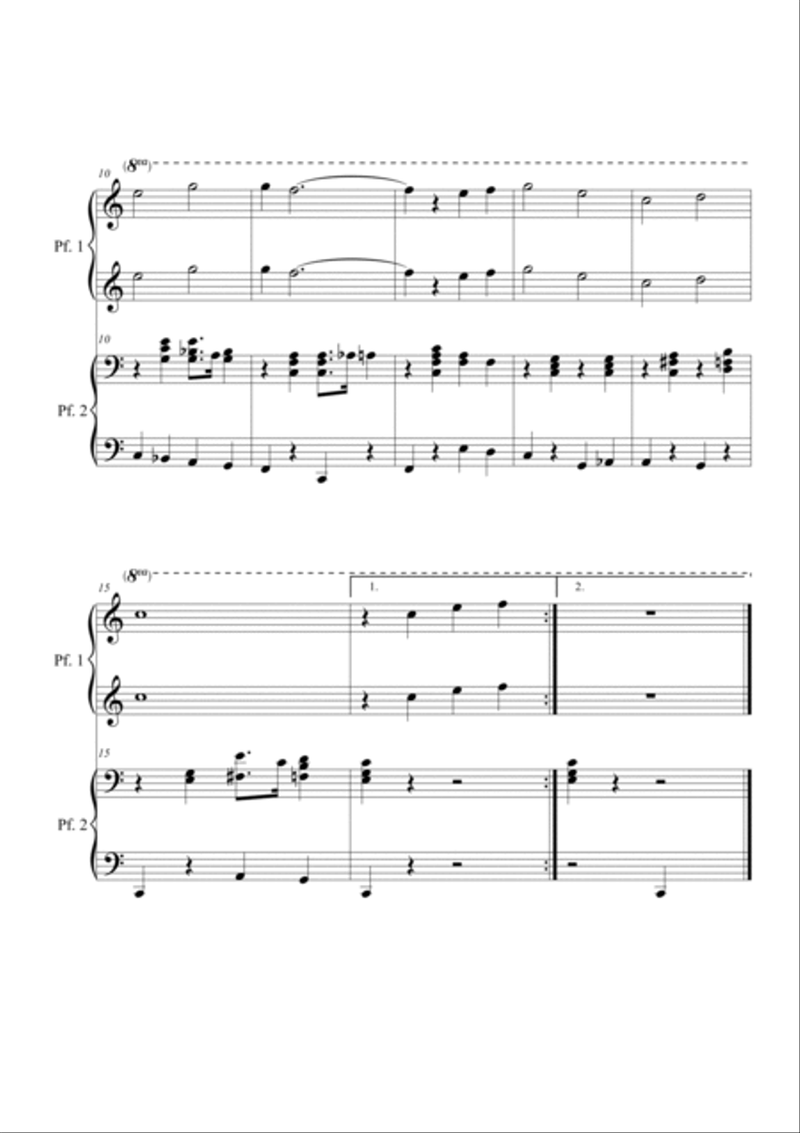 When the Saints go marching in. Piano 4 hands Easy Piano scores gallery preview page 2