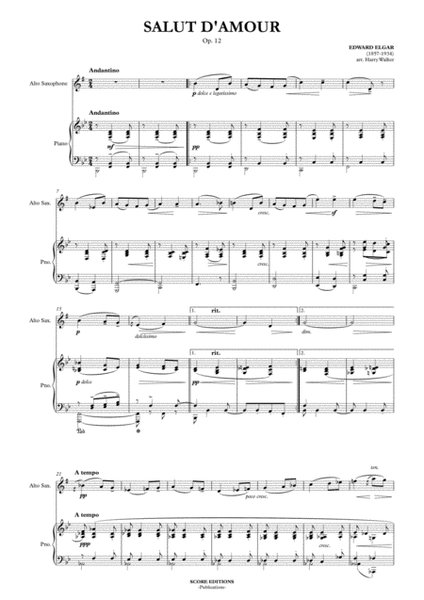Salut D' Amour (for Alto Saxophone and Piano)