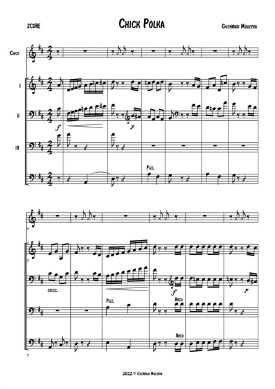 Chick Polka Double Bass scores gallery preview page 2