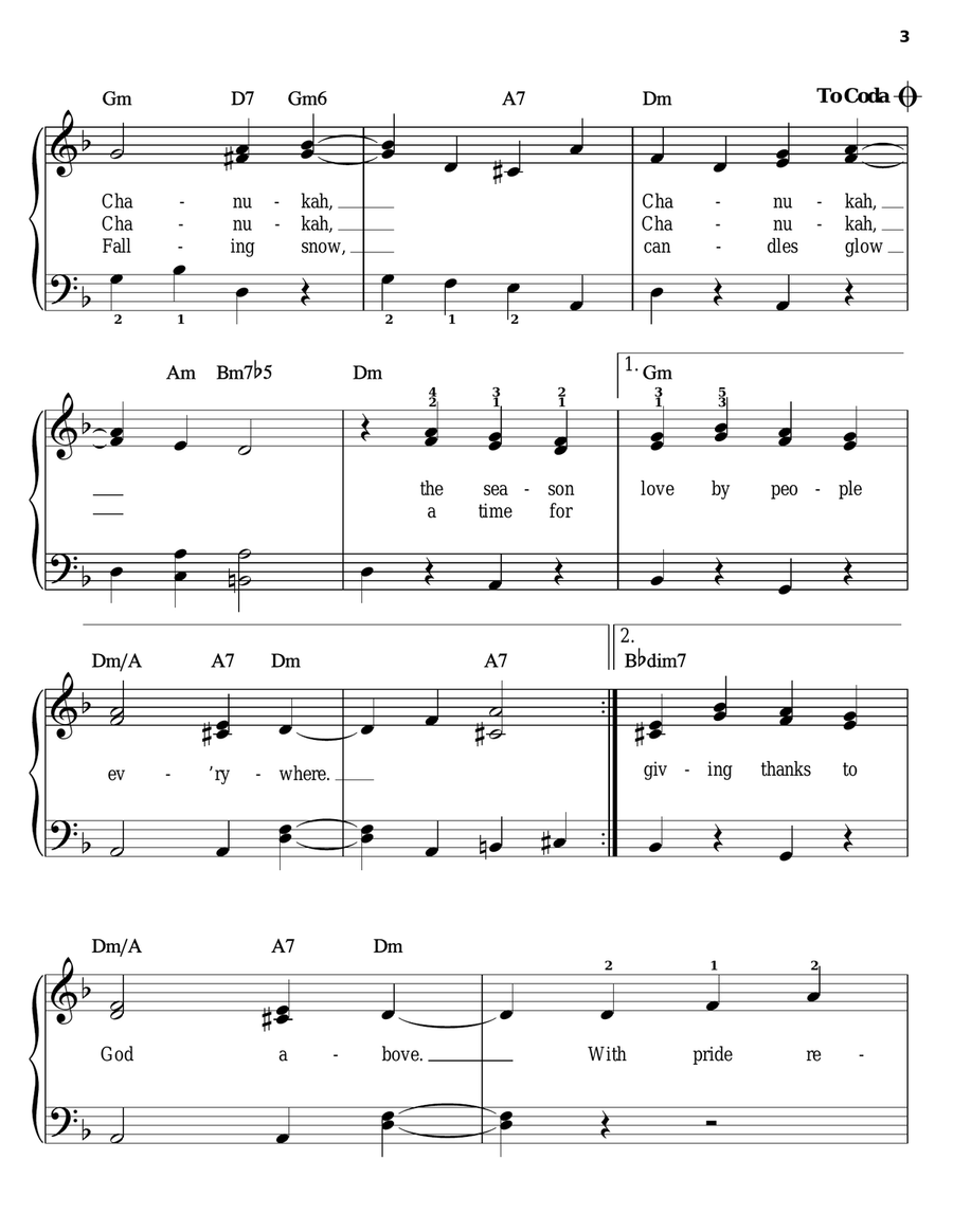 Chanukah Easy Piano scores gallery preview page 3