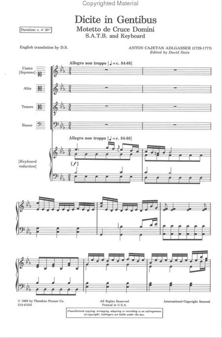 Dicite in Gentibus 4-Part scores gallery preview page 2