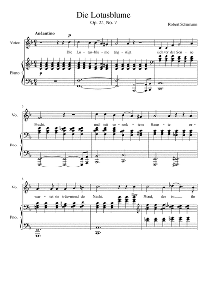 Die Lotusblume Op.25, No.7 - F Major
