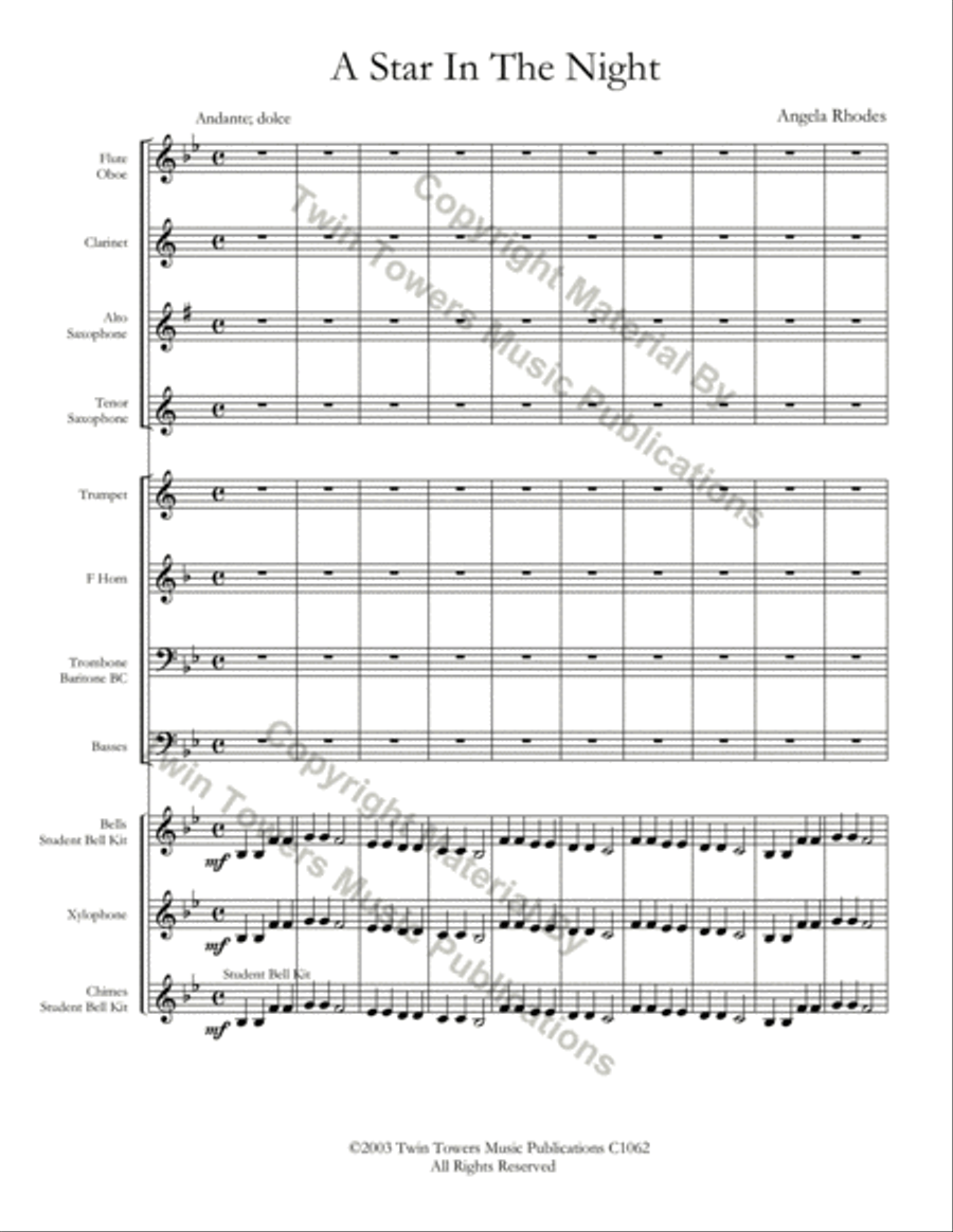 Star in the Night Concert Band scores gallery preview page 3