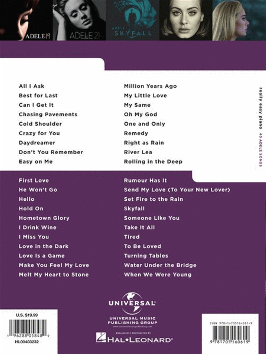 40 Adele Songs - Really Easy Piano Easy Piano scores gallery preview page 9