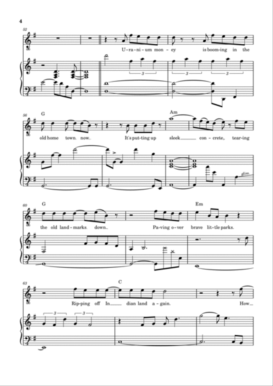 Chinese Cafe Unchained Melody Piano, Vocal, Guitar scores gallery preview page 5